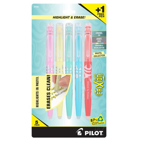 Pilot Erasable Highlighters - Pastel 5 pack - NWT - Picture 1 of 6